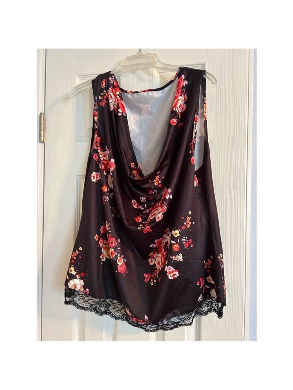 🔵Women's Unbranded Floral Tank Top 3XL Black